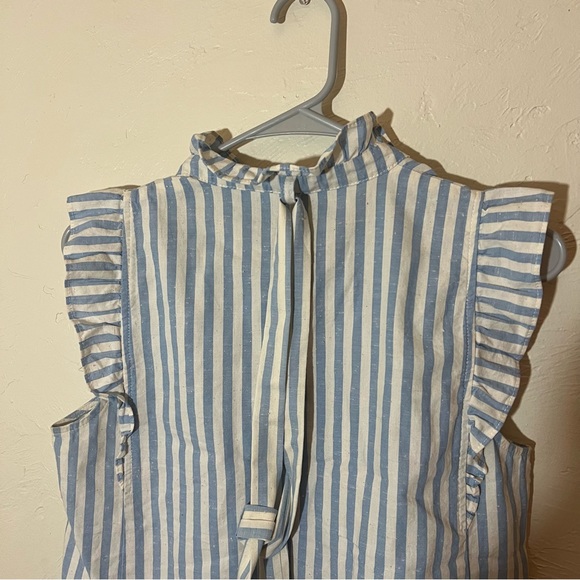 Sezane Caroline Blouse Striped Button Down Ruffle Size 36 - Picture 7 of 7